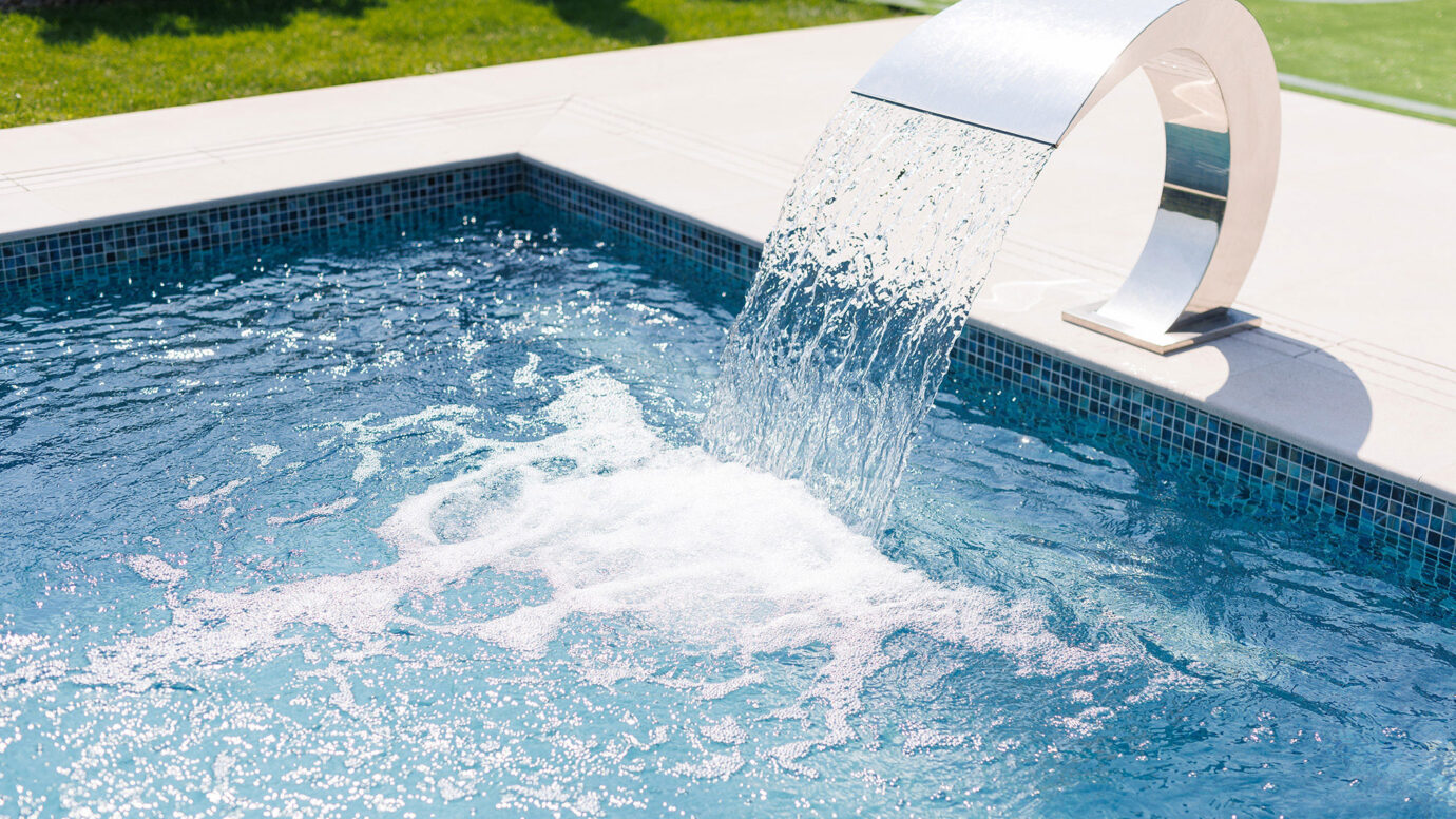 water fountain in pool